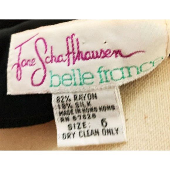 Jane Schaffhausen Vintage 80's Black Velvet Rayon Silk Occasion Dress Party Sz 6 - Picture 6 of 6